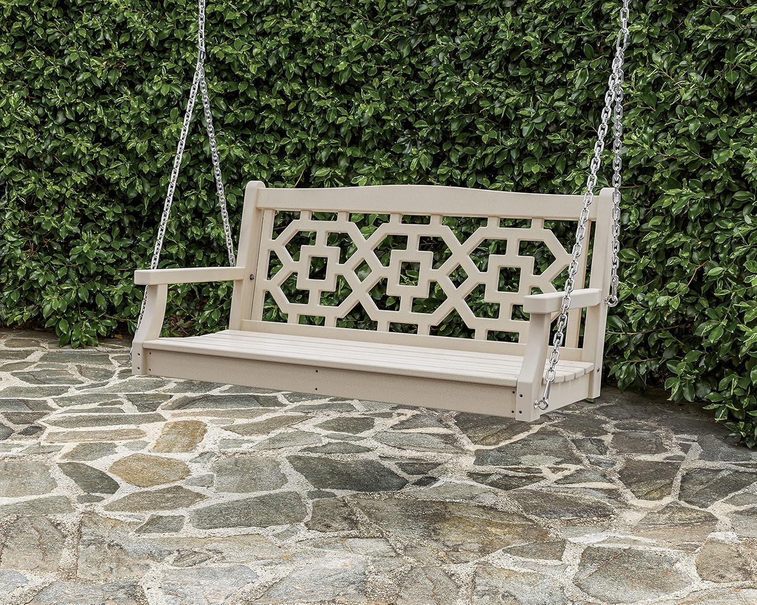 imageMartha Stewart by POLYWOOD Chinoiserie 48 Swing in SandBlack