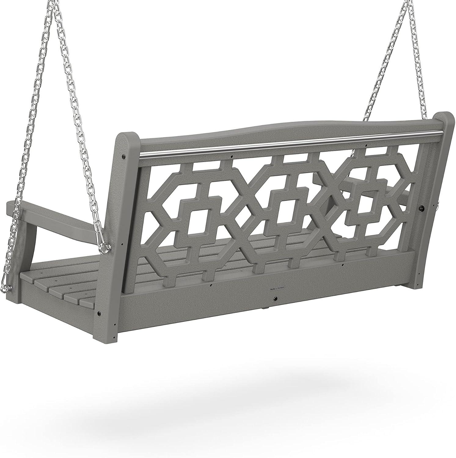 imageMartha Stewart by POLYWOOD Chinoiserie 48 Swing in SandSlate Grey