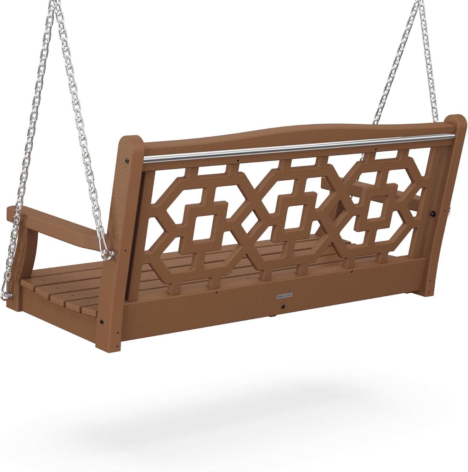 imageMartha Stewart by POLYWOOD Chinoiserie 48 Swing in SandTeak