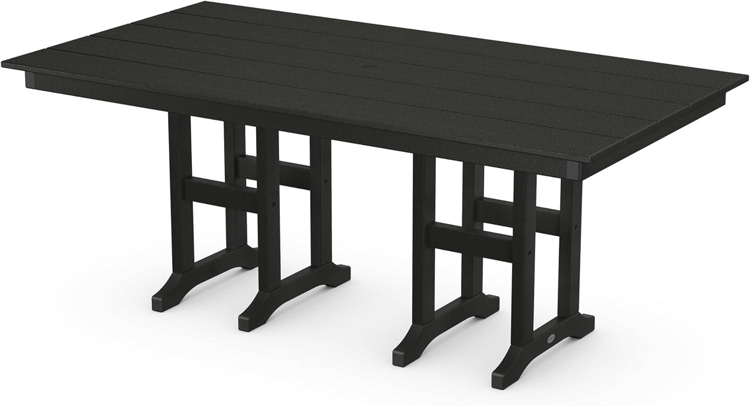 imageMartha Stewart by POLYWOOD Chinoiserie 5Piece Farmhouse Dining Set with Benches in SandBlack