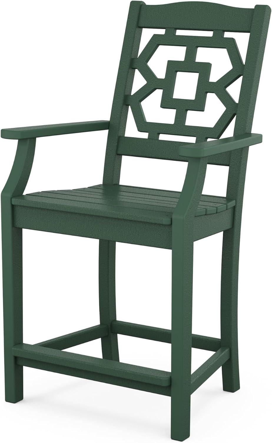 imageMartha Stewart by POLYWOOD Chinoiserie 5Piece Round Counter Set in GreenGreen