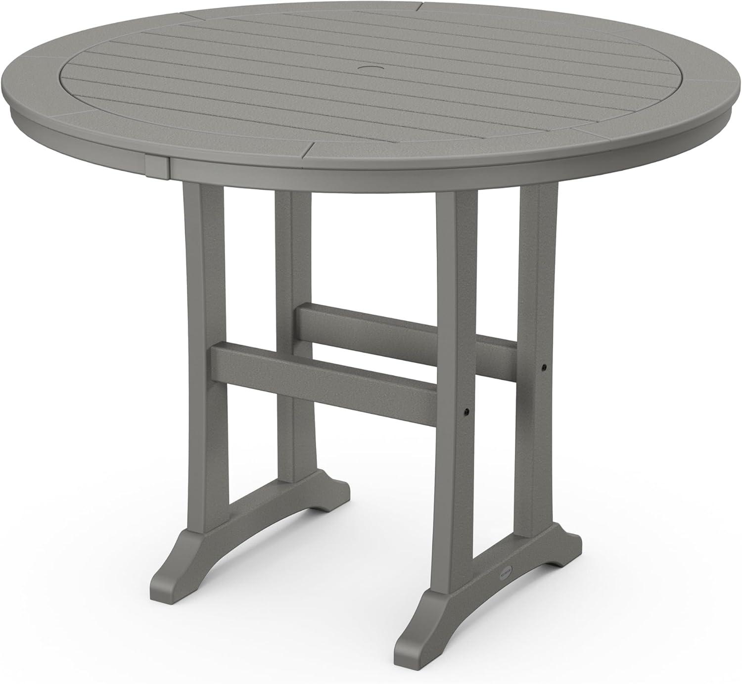 imageMartha Stewart by POLYWOOD Chinoiserie 5Piece Round Counter Set in GreenSlate Grey