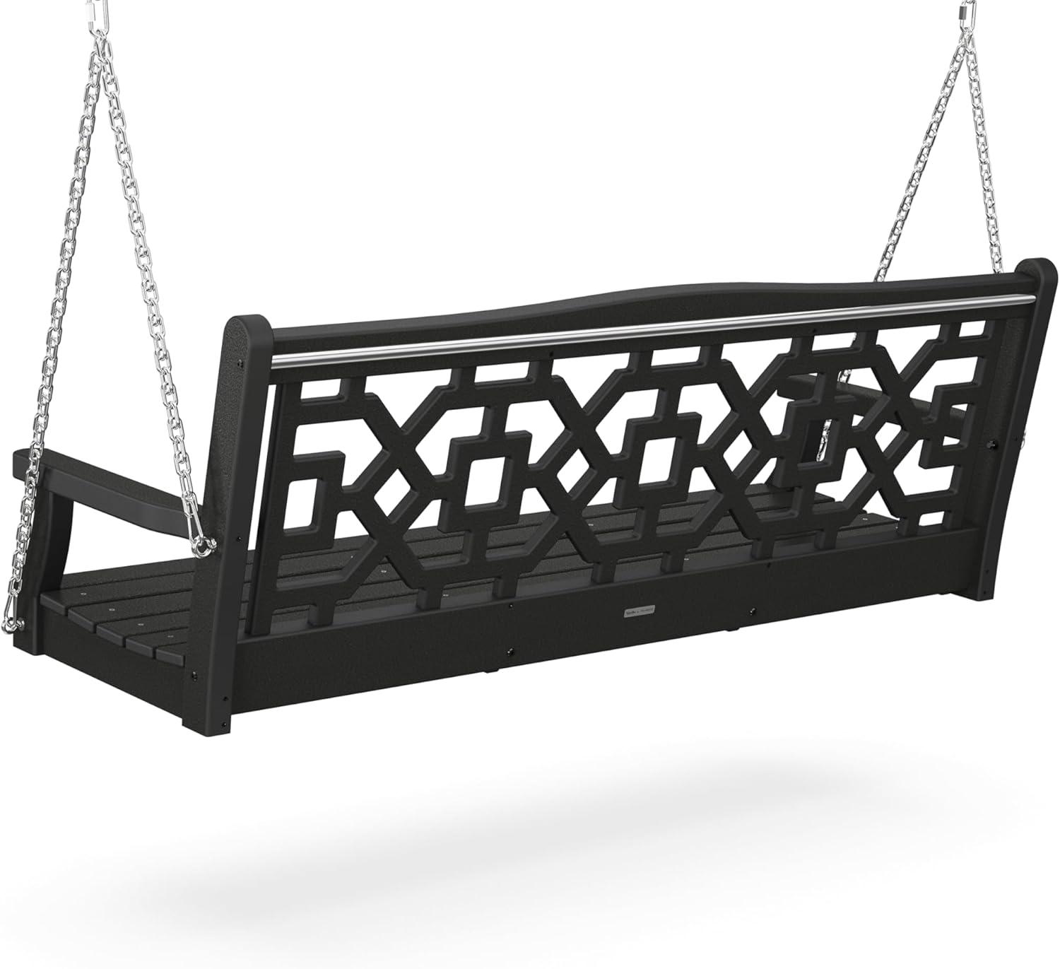 imageMartha Stewart by POLYWOOD Chinoiserie 60 Swing in Slate GreyBlack