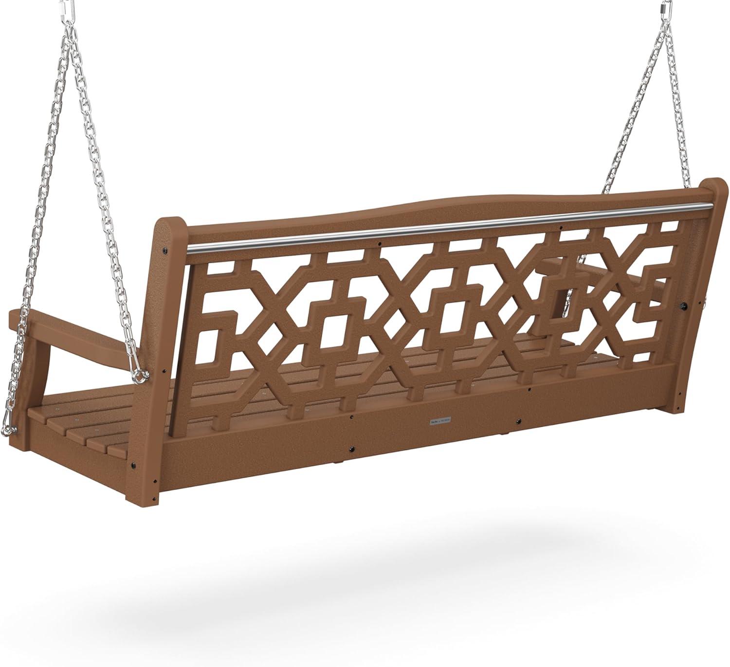 imageMartha Stewart by POLYWOOD Chinoiserie 60 Swing in Slate GreyTeak