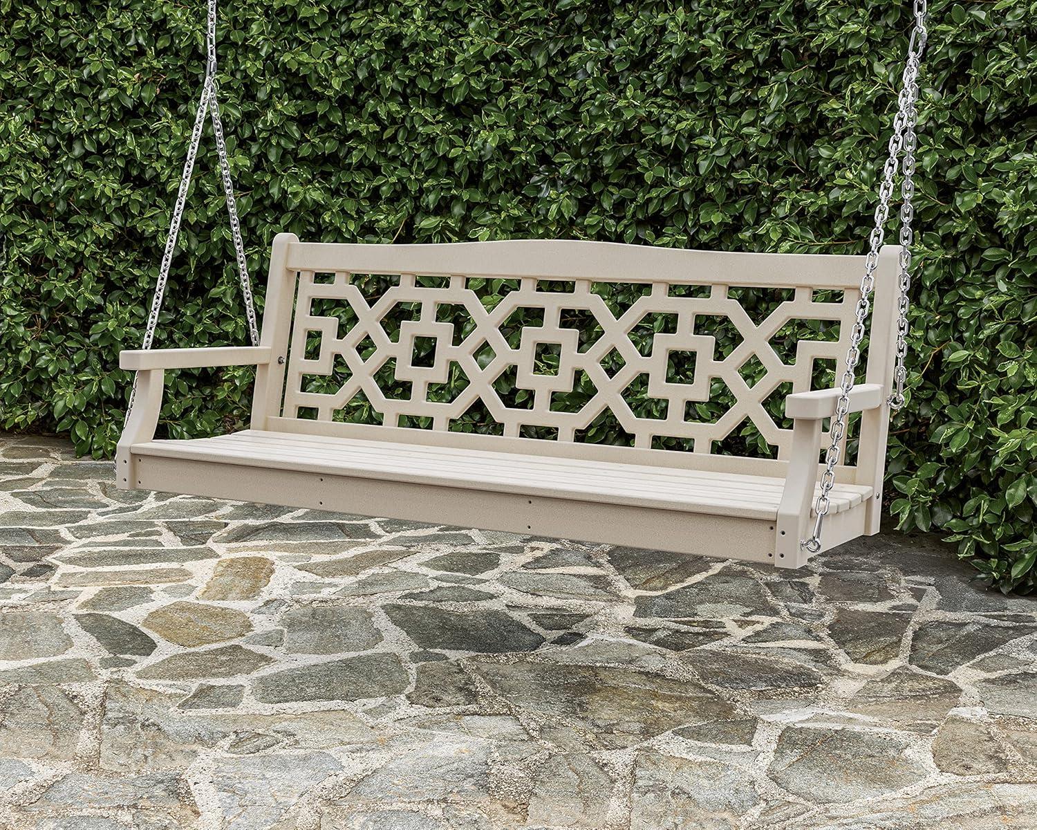 imageMartha Stewart by POLYWOOD Chinoiserie 60 Swing in Slate GreyWhite