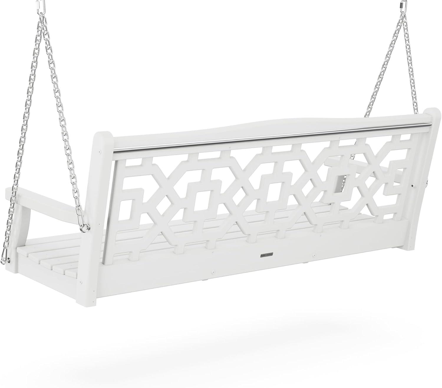 imageMartha Stewart by POLYWOOD Chinoiserie 60 Swing in Slate GreyWhite