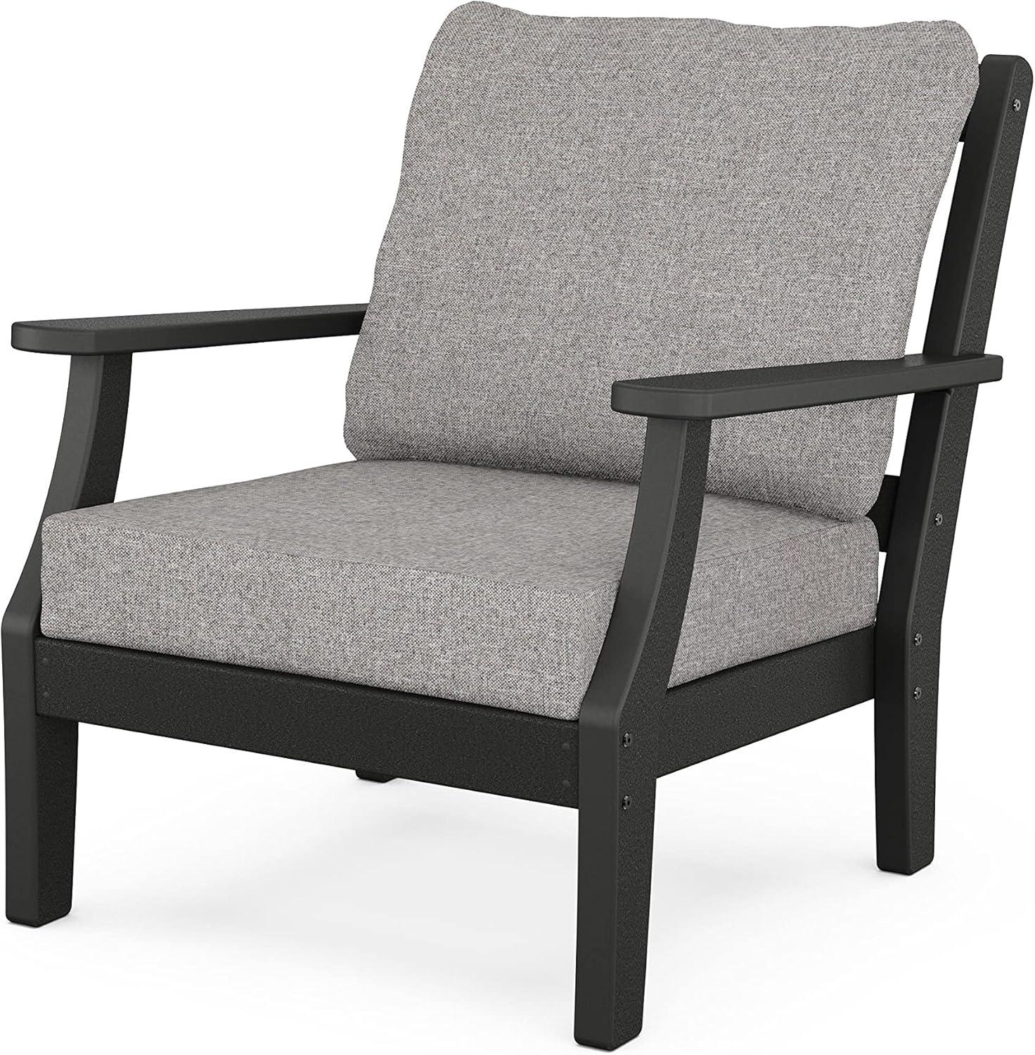 imageMartha Stewart by POLYWOOD Chinoiserie 6Piece Lounge Sofa Set in MahoganySpiced BurlapBlack Grey Mist