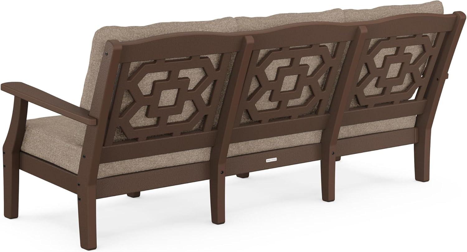 imageMartha Stewart by POLYWOOD Chinoiserie 6Piece Lounge Sofa Set in MahoganySpiced BurlapMahogany Spiced Burlap