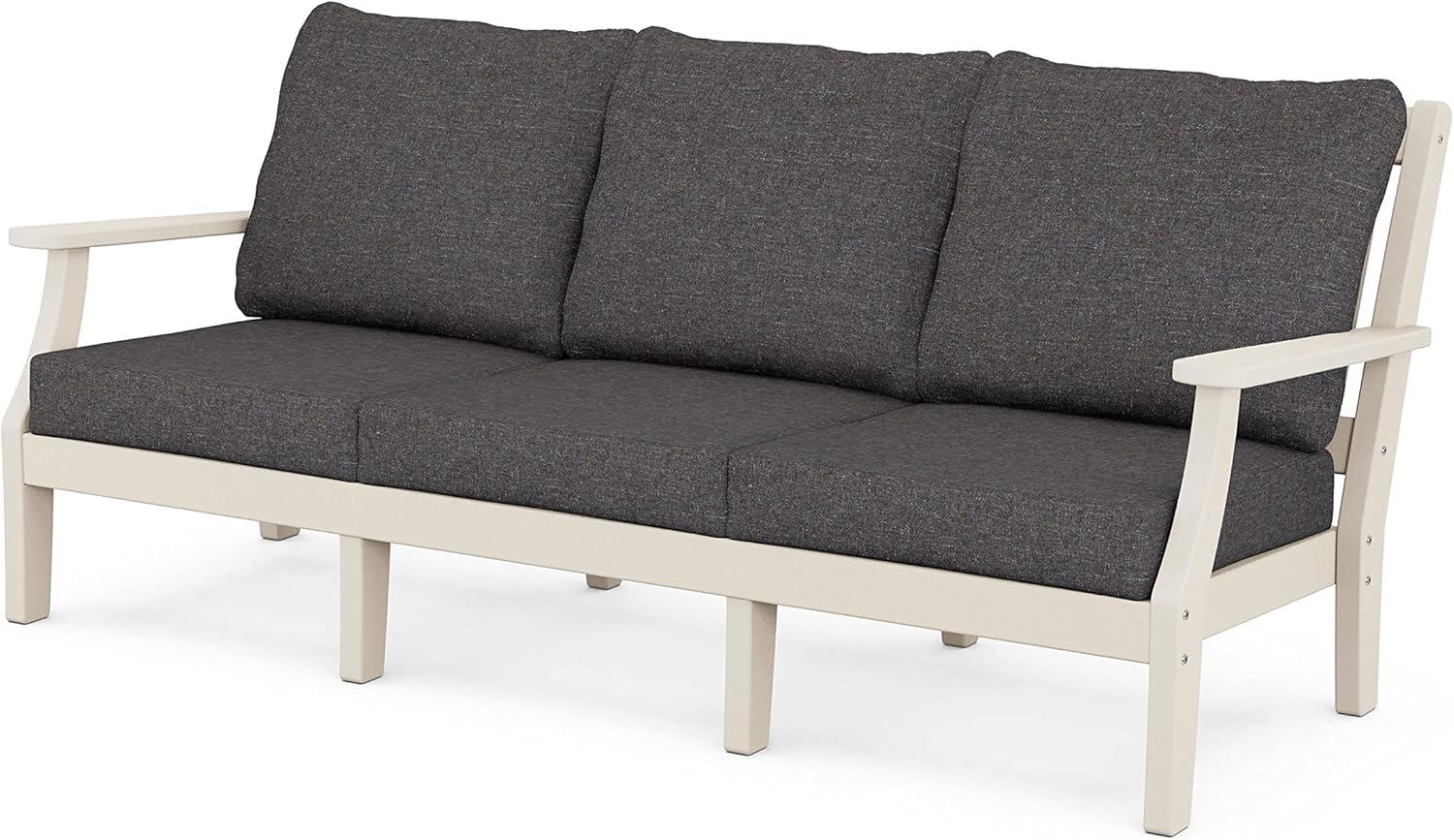 imageMartha Stewart by POLYWOOD Chinoiserie 6Piece Lounge Sofa Set in MahoganySpiced BurlapSand Ash Charcoal