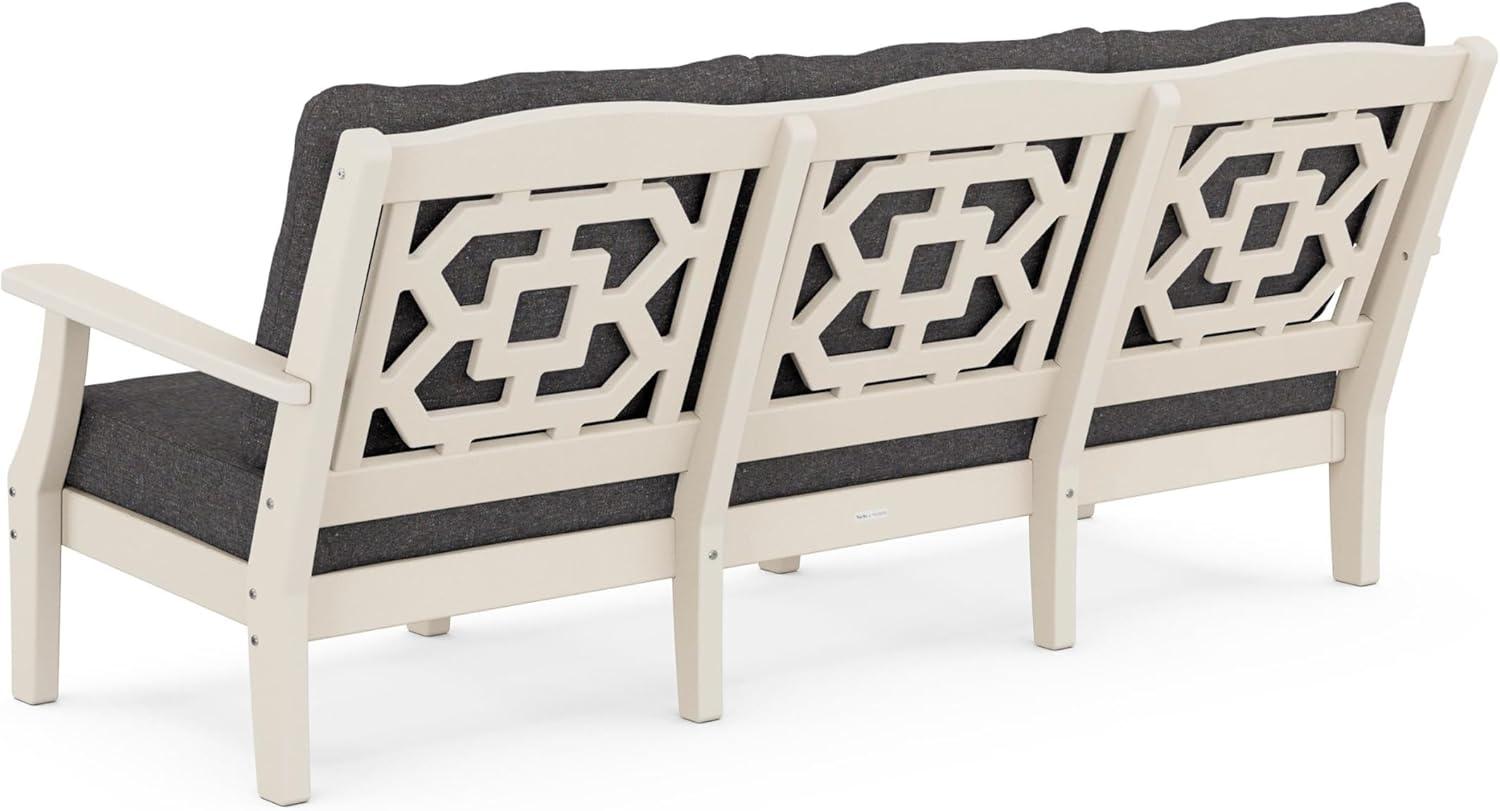 imageMartha Stewart by POLYWOOD Chinoiserie 6Piece Lounge Sofa Set in MahoganySpiced BurlapSand Ash Charcoal
