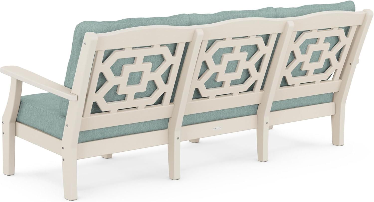 imageMartha Stewart by POLYWOOD Chinoiserie 6Piece Lounge Sofa Set in MahoganySpiced BurlapSand Glacier Spa