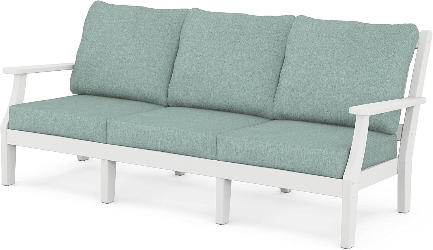 imageMartha Stewart by POLYWOOD Chinoiserie 6Piece Lounge Sofa Set in MahoganySpiced BurlapWhite Glacier Spa