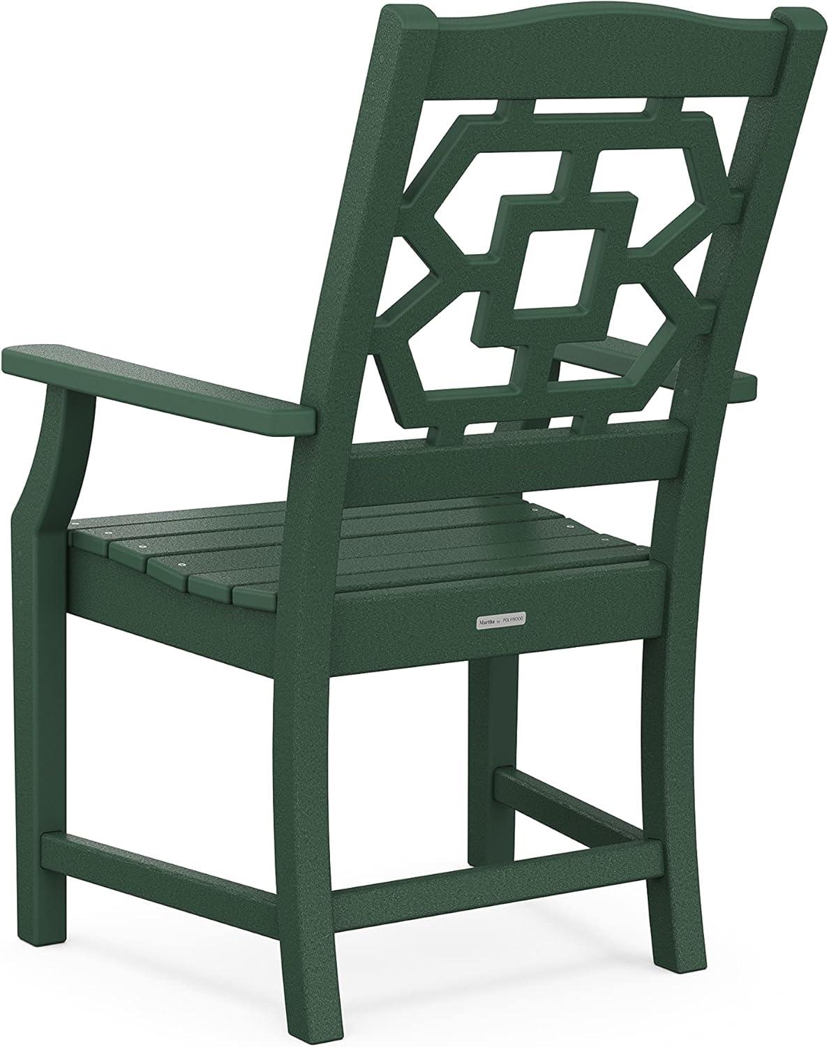 imageMartha Stewart by POLYWOOD Chinoiserie Arm Chair 7Piece Parsons Dining Set Exclusive in TeakGreen