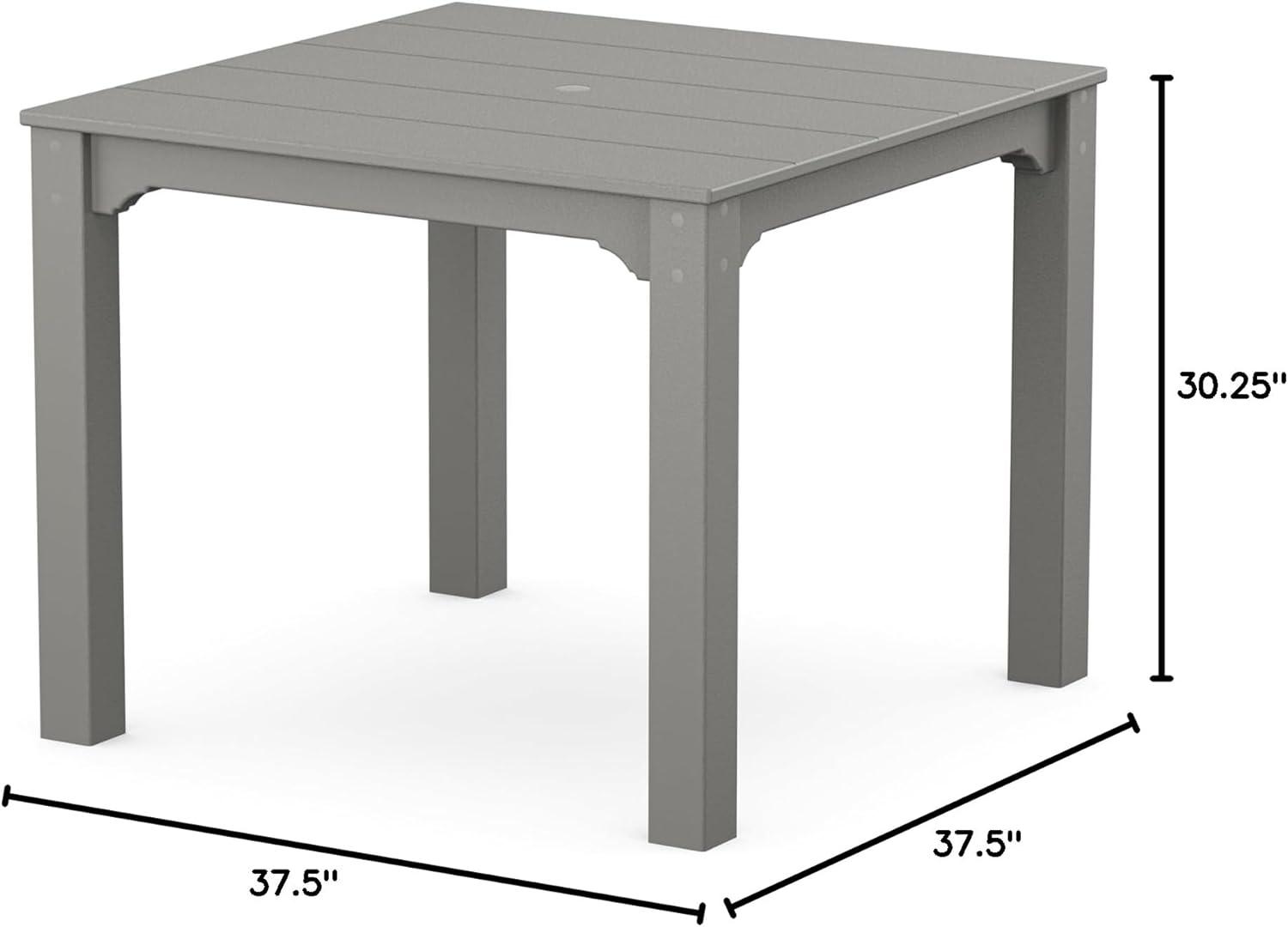 imageMartha Stewart by POLYWOOD Chinoiserie Parsons 38 Square Dining Table in BlackSlate Grey