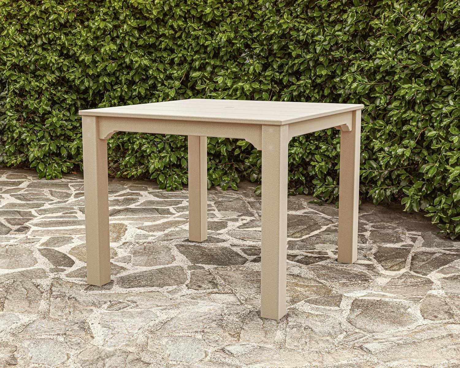 imageMartha Stewart by POLYWOOD Chinoiserie Parsons 38 Square Dining Table in BlackWhite