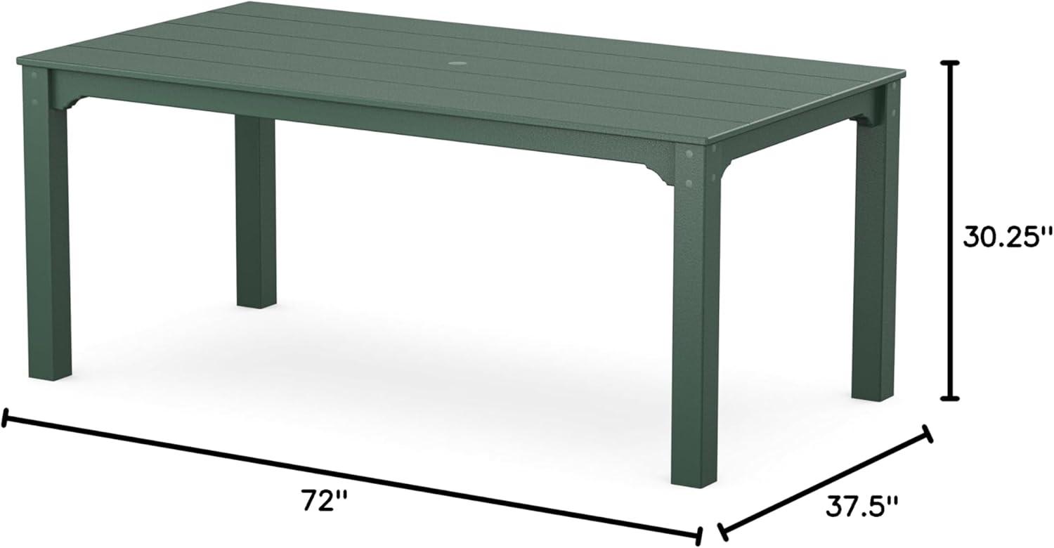 imageMartha Stewart by POLYWOOD Chinoiserie Parsons 38 x 72 Dining Table in WhiteGreen