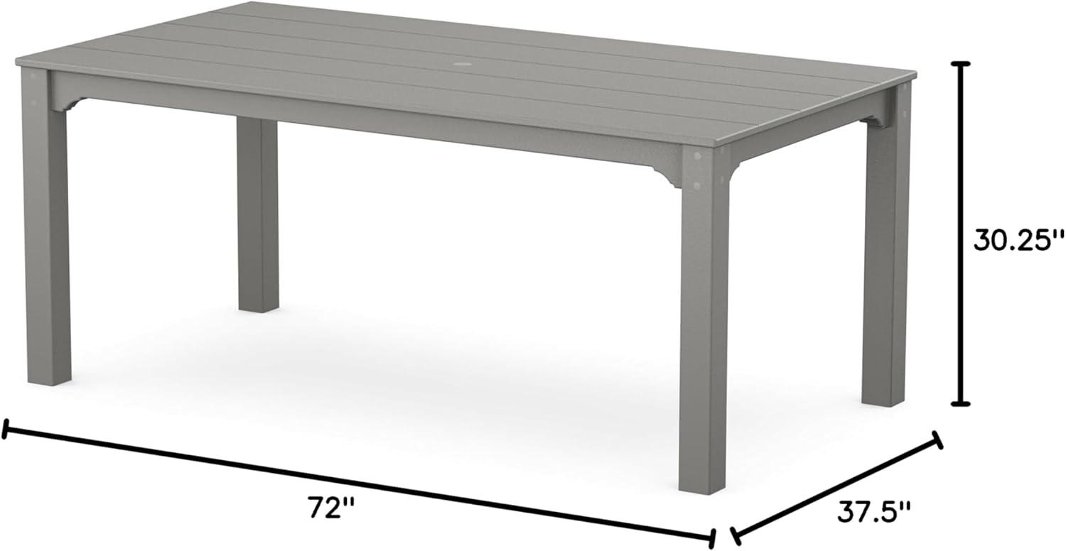 imageMartha Stewart by POLYWOOD Chinoiserie Parsons 38 x 72 Dining Table in WhiteSlate Grey