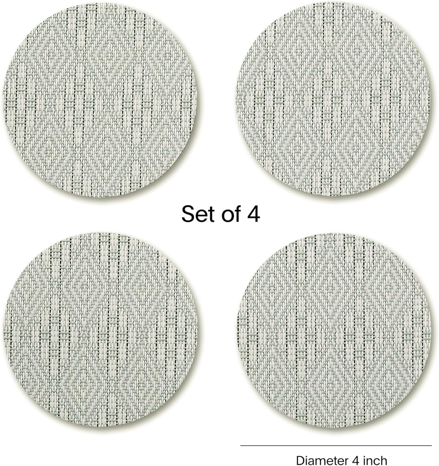 imageMartha by Martha Stewart Chilewich Boxwood Coasters in Abalone Set of 4 StainResistant Woven Textile with Recycled Felt Backing 5 RoundAbalone