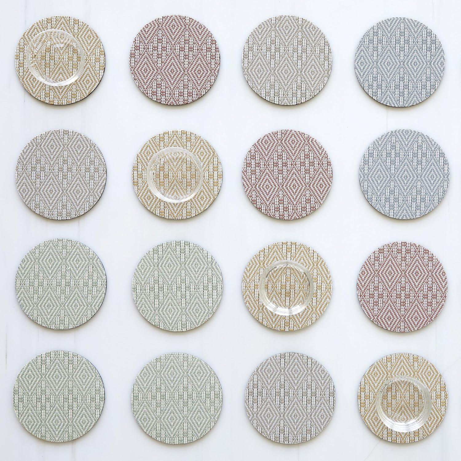 imageMartha by Martha Stewart Chilewich Boxwood Coasters in Abalone Set of 4 StainResistant Woven Textile with Recycled Felt Backing 5 RoundAbalone
