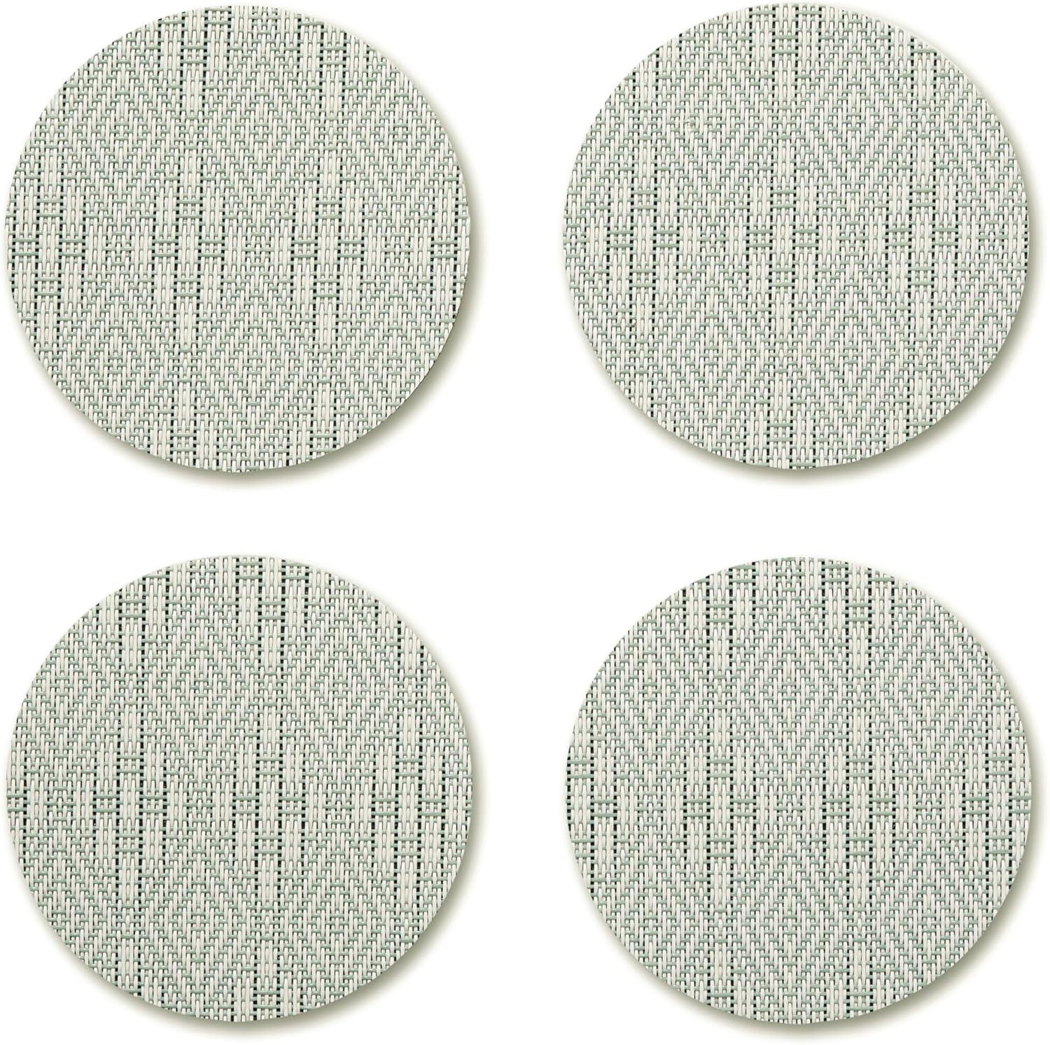 imageMartha by Martha Stewart Chilewich Boxwood Coasters in Abalone Set of 4 StainResistant Woven Textile with Recycled Felt Backing 5 RoundAbalone