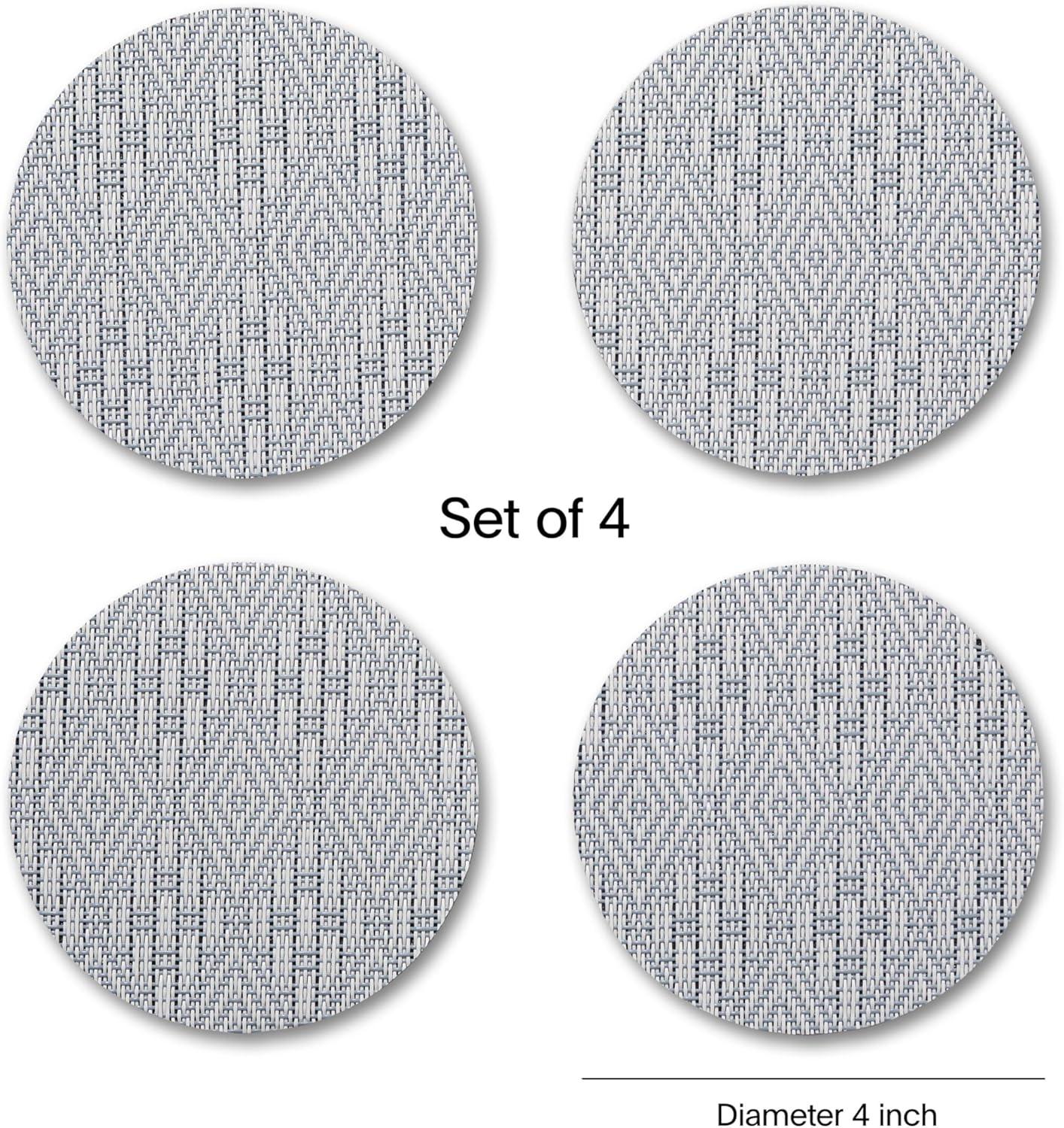 imageMartha by Martha Stewart Chilewich Boxwood Coasters in Abalone Set of 4 StainResistant Woven Textile with Recycled Felt Backing 5 RoundSea