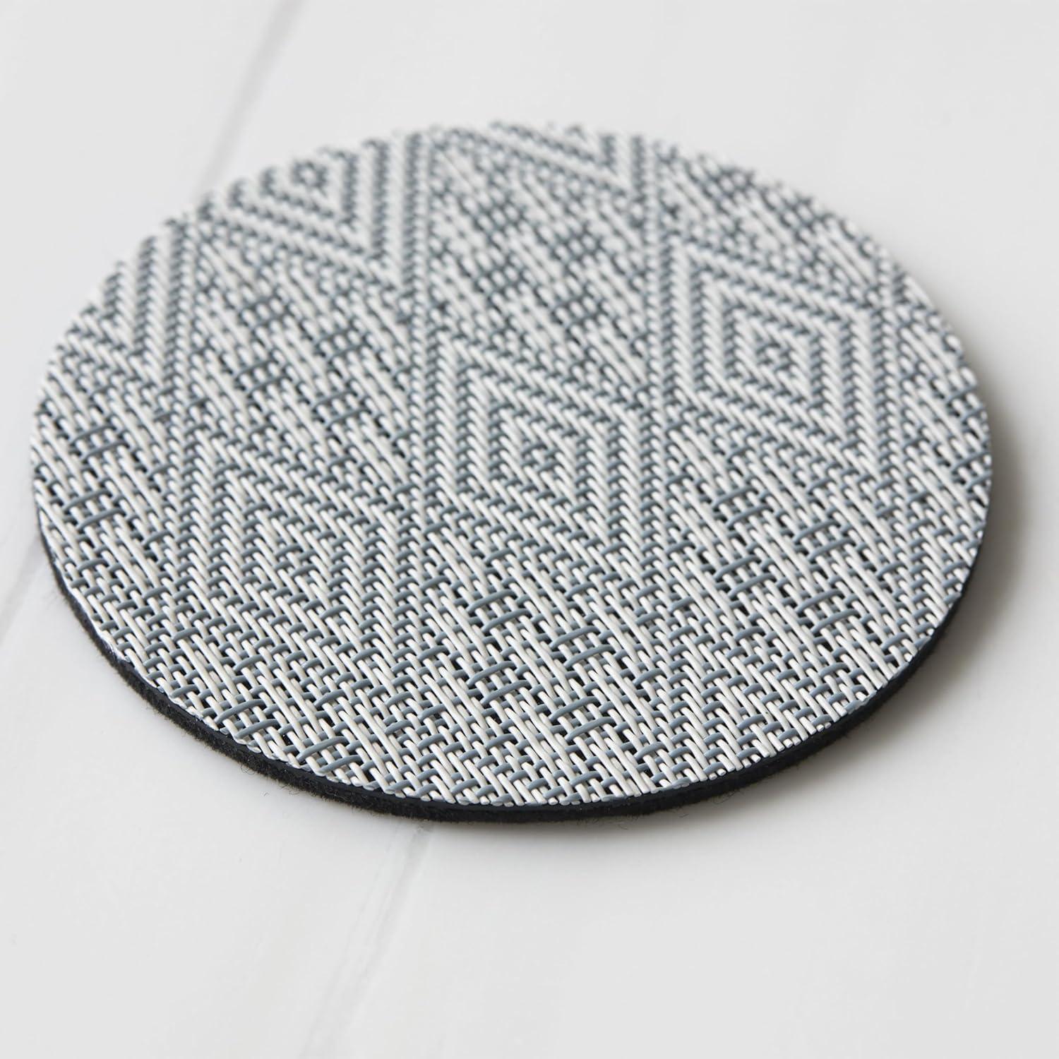imageMartha by Martha Stewart Chilewich Boxwood Coasters in Abalone Set of 4 StainResistant Woven Textile with Recycled Felt Backing 5 RoundSea