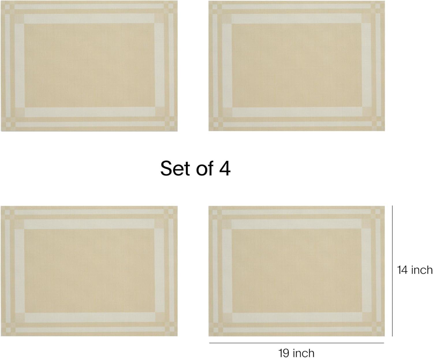 imageMartha by Martha Stewart Chilewich Handkerchief Placemats in Burnt Coral Set of 4 Easy Care Woven Tabletop Textiles IndoorOutdoor 19 x 14 RectangleWheat