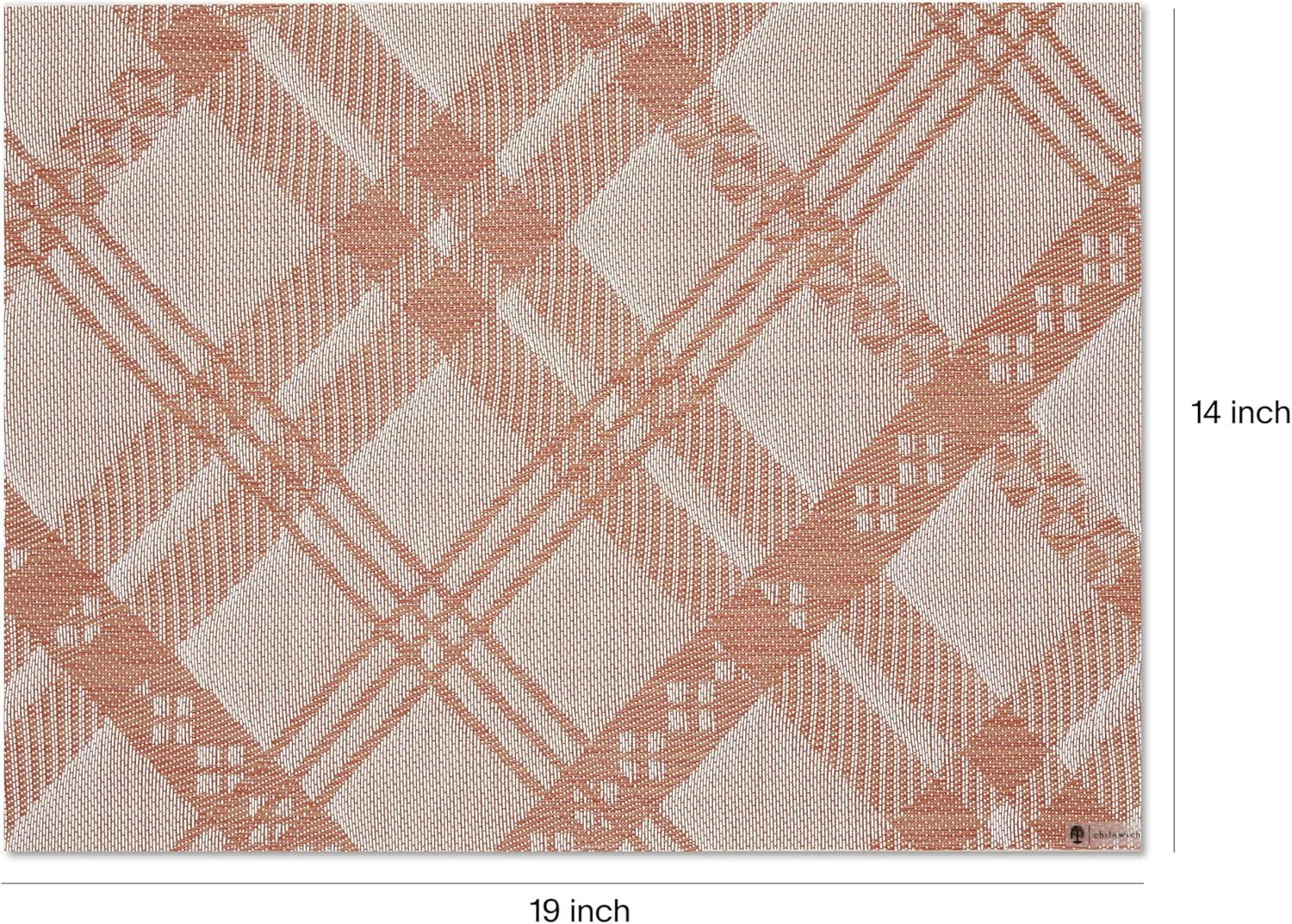 imageMartha by Martha Stewart Chilewich Ribbons Placemats in Burnt Coral Set of 4 Easy Care Woven Tabletop Textiles IndoorOutdoor 19 x 14 RectangleBurnt Coral