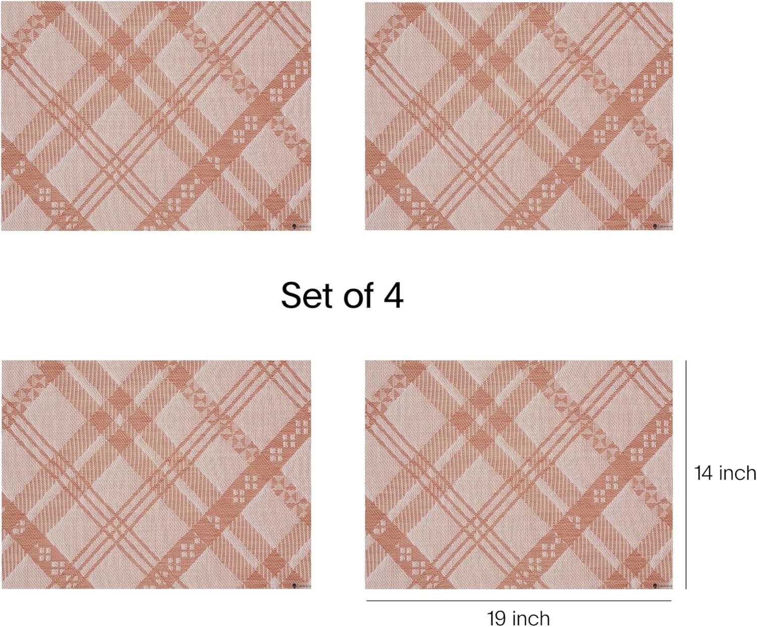 imageMartha by Martha Stewart Chilewich Ribbons Placemats in Burnt Coral Set of 4 Easy Care Woven Tabletop Textiles IndoorOutdoor 19 x 14 RectangleBurnt Coral