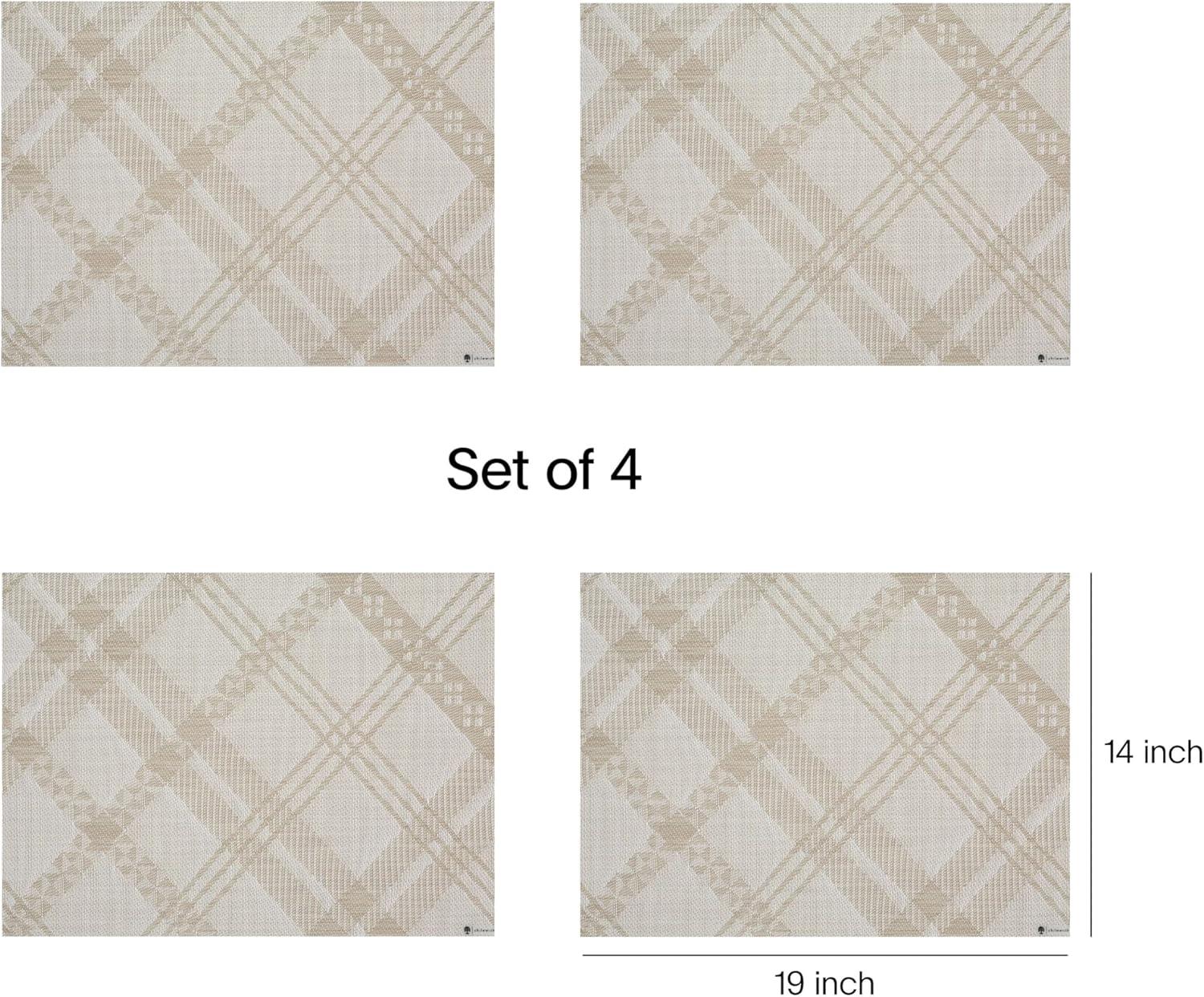 imageMartha by Martha Stewart Chilewich Ribbons Placemats in Burnt Coral Set of 4 Easy Care Woven Tabletop Textiles IndoorOutdoor 19 x 14 RectangleFlax