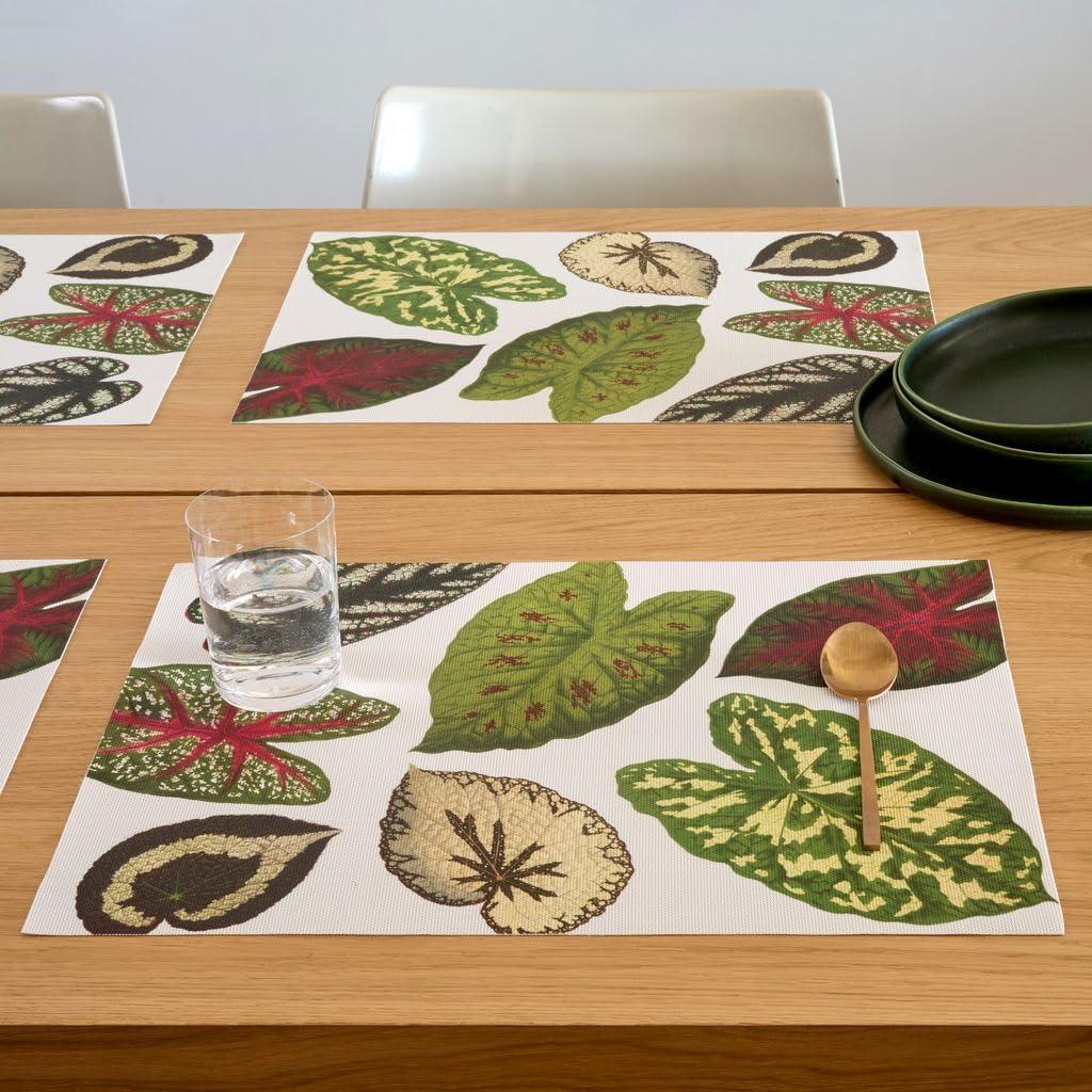 imageMartha by Martha Stewart Chilewich Scattered Leaf Placemat Set of 4 Easy Care Woven Tabletop Textile IndoorOutdoor 185 x 135 Rectangle