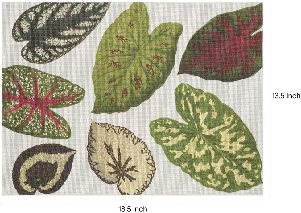 imageMartha by Martha Stewart Chilewich Scattered Leaf Placemat Set of 4 Easy Care Woven Tabletop Textile IndoorOutdoor 185 x 135 Rectangle