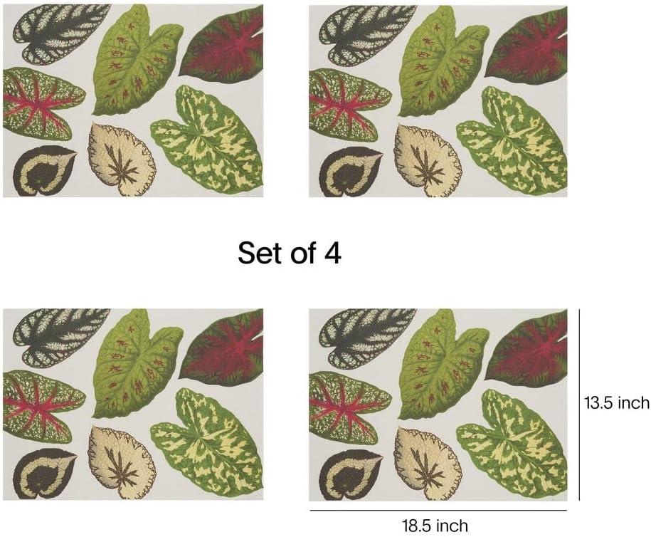 imageMartha by Martha Stewart Chilewich Scattered Leaf Placemat Set of 4 Easy Care Woven Tabletop Textile IndoorOutdoor 185 x 135 Rectangle