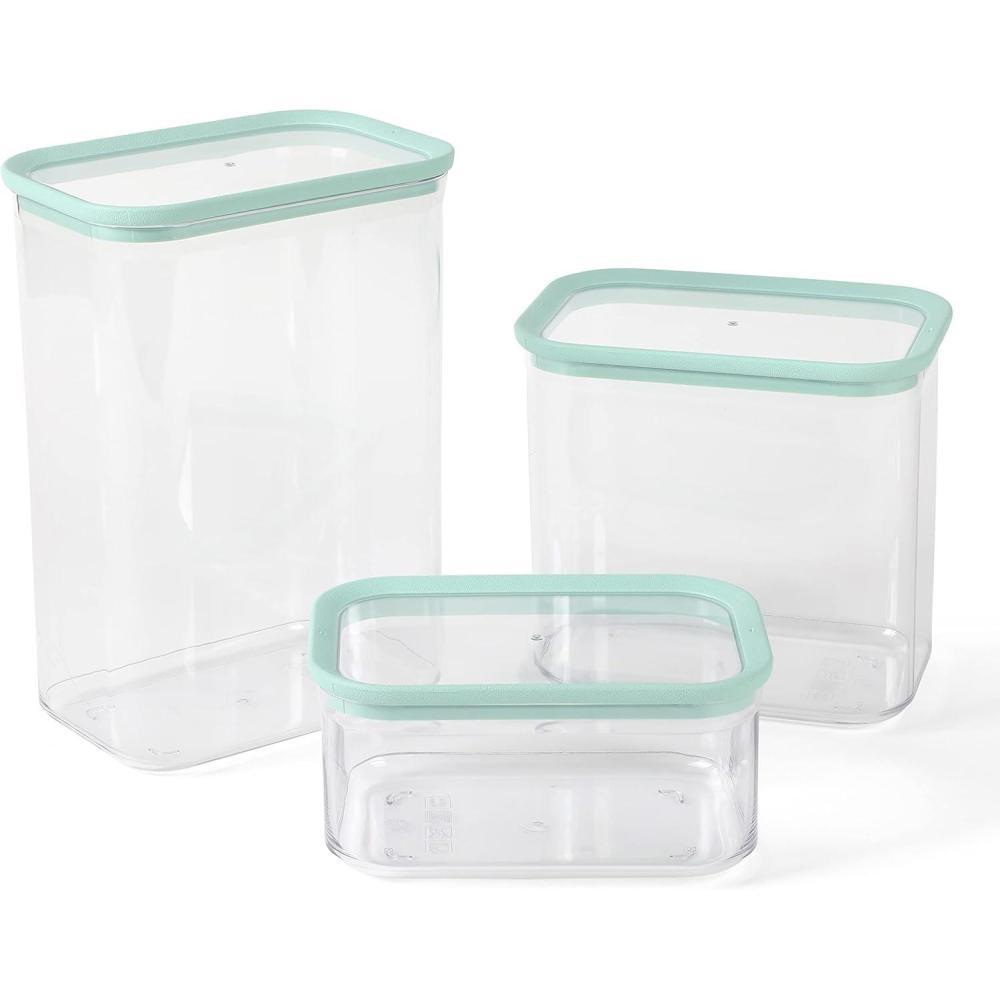 imageMartha Stewart Hadsell 6 Piece 321 oz 22 oz 135 oz Round Borosilicate Glass Storage Container Set wPP Pop Martha Blue LidsRectangular 92oz 60oz 26oz