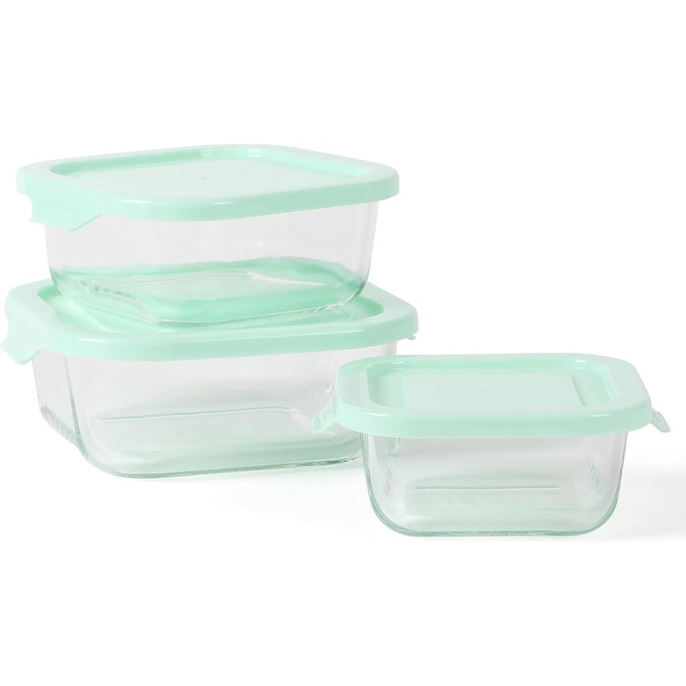 imageMartha Stewart Hadsell 6 Piece 321 oz 22 oz 135 oz Round Borosilicate Glass Storage Container Set wPP Pop Martha Blue LidsSquare 27oz  176oz  108oz