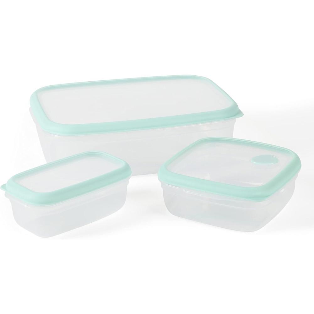 imageMartha Stewart Langstaff 6 Piece 92 oz 60 oz 26 oz Stackable Rectangular Container Set wMartha Blue LidSquare Rectangular 126oz 333oz 167oz