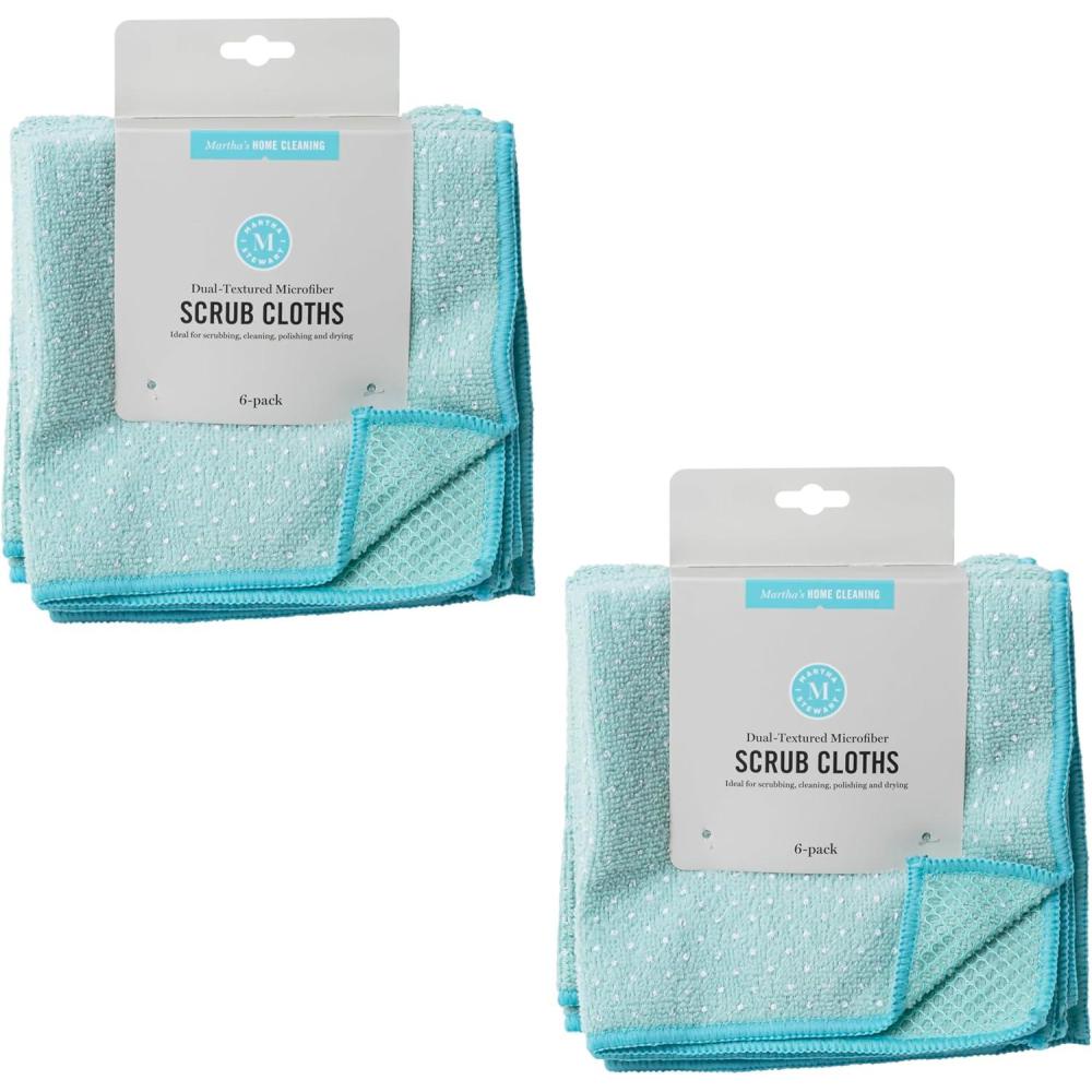 imageMartha Stewart Microfiber Scrub Kitchen Cloths Polka Dot 12 Count