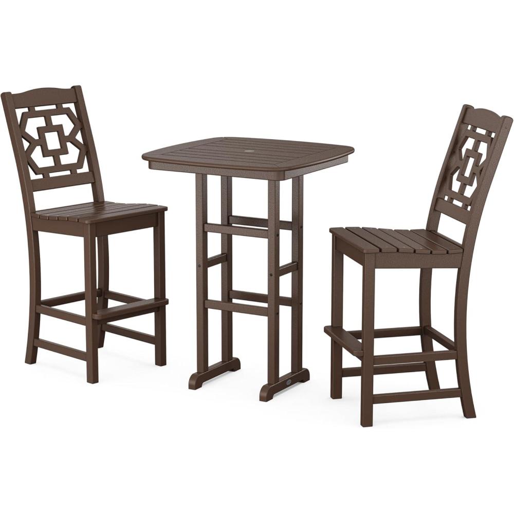 imageMartha Stewart by POLYWOOD Chinoiserie 3Piece Bar Set in MahoganyMahogany
