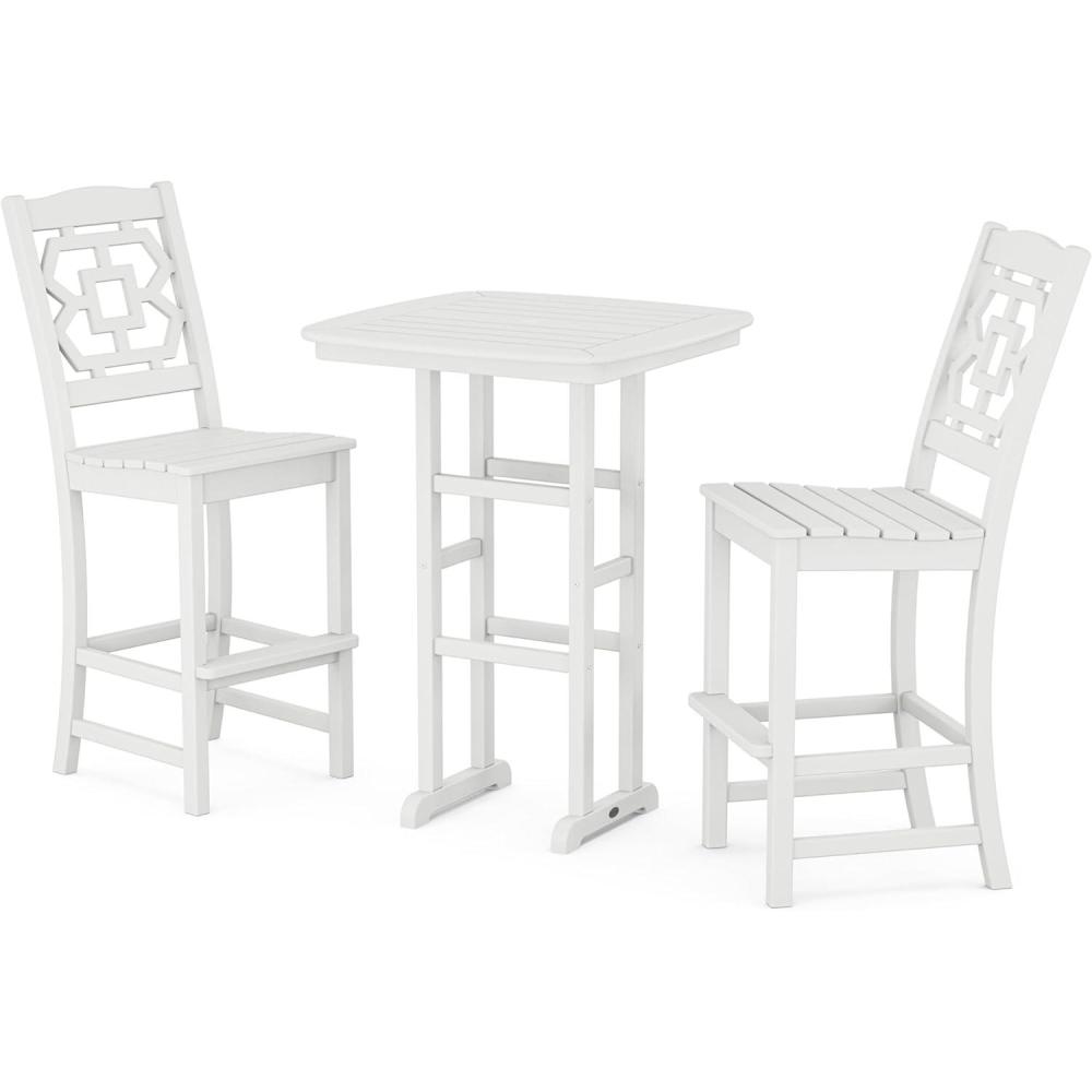 imageMartha Stewart by POLYWOOD Chinoiserie 3Piece Bar Set in MahoganyWhite
