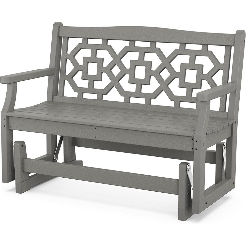 imageMartha Stewart by POLYWOOD Chinoiserie 48 Glider in SandSlate Grey