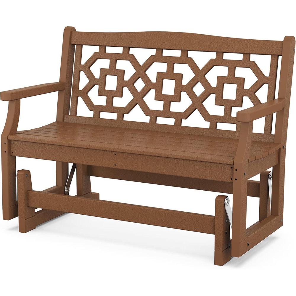 imageMartha Stewart by POLYWOOD Chinoiserie 48 Glider in SandTeak