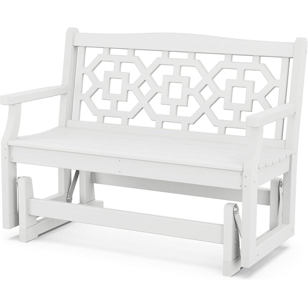 imageMartha Stewart by POLYWOOD Chinoiserie 48 Glider in SandWhite