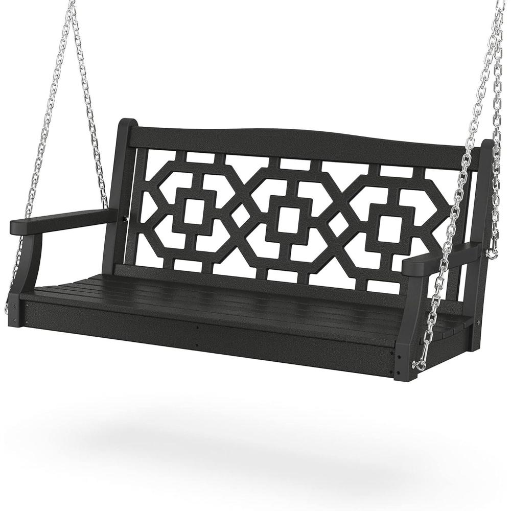 imageMartha Stewart by POLYWOOD Chinoiserie 48 Swing in SandBlack