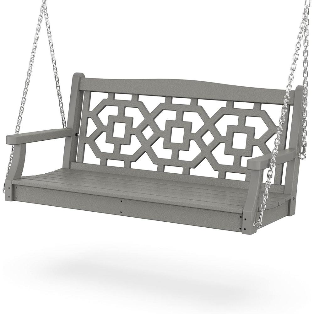 imageMartha Stewart by POLYWOOD Chinoiserie 48 Swing in SandSlate Grey