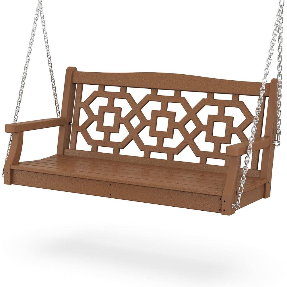imageMartha Stewart by POLYWOOD Chinoiserie 48 Swing in SandTeak