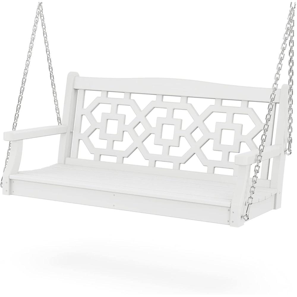 imageMartha Stewart by POLYWOOD Chinoiserie 48 Swing in SandWhite