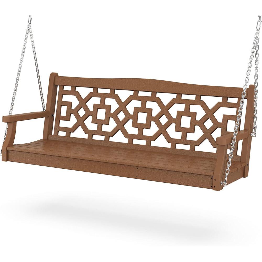 imageMartha Stewart by POLYWOOD Chinoiserie 60 Swing in Slate GreyTeak