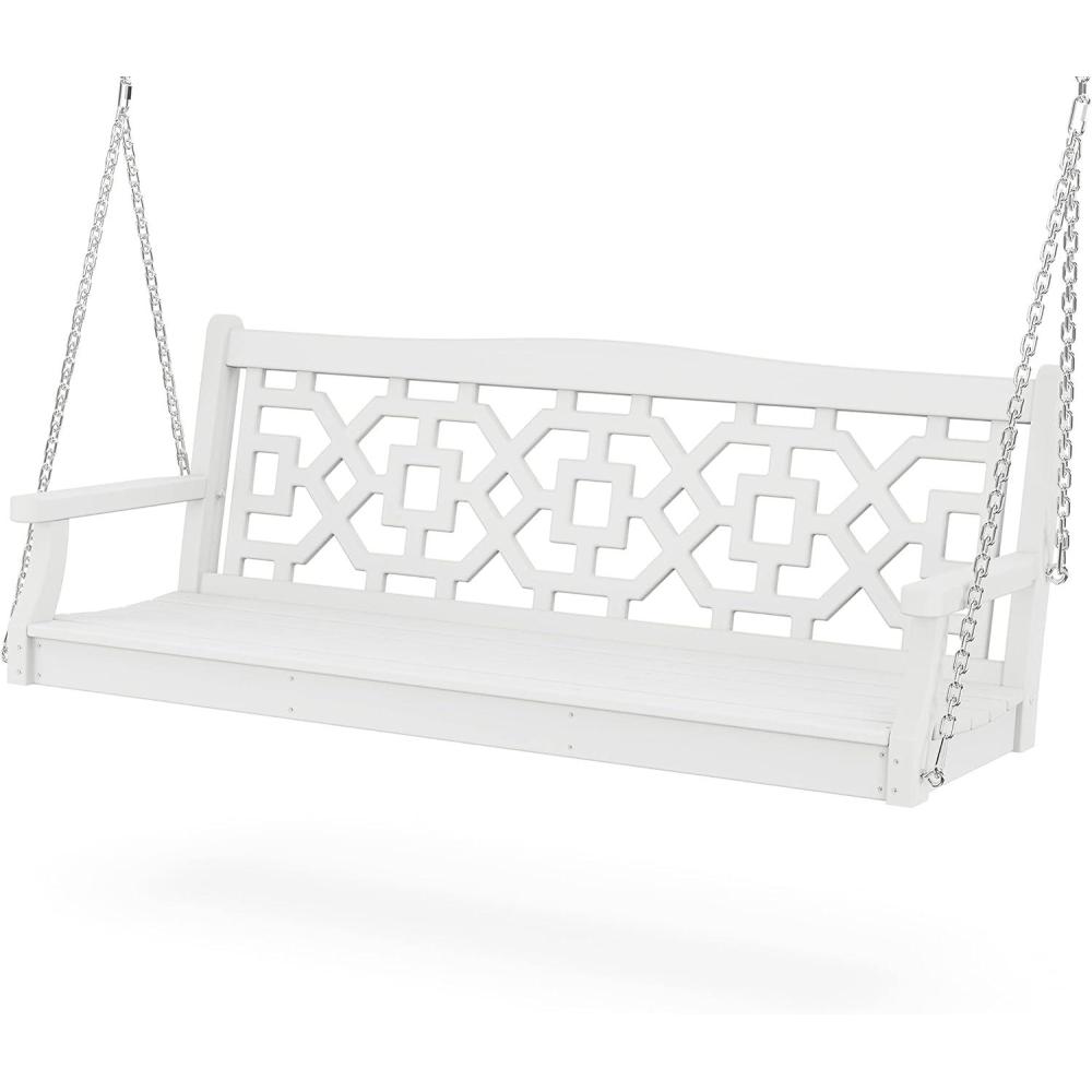 imageMartha Stewart by POLYWOOD Chinoiserie 60 Swing in Slate GreyWhite