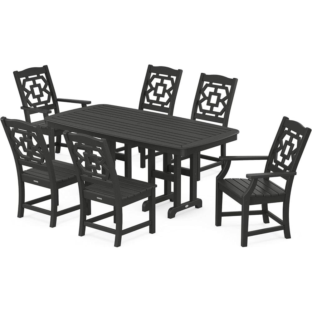 imageMartha Stewart by POLYWOOD Chinoiserie 7Piece Dining Set in WhiteBlack