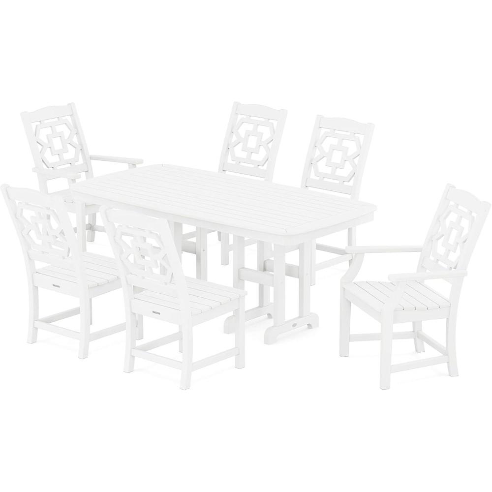 imageMartha Stewart by POLYWOOD Chinoiserie 7Piece Dining Set in WhiteWhite